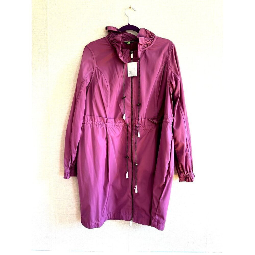 NWOT LOGO Instant Chic Purple Drawstring Coat Small